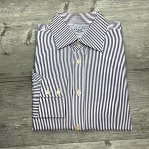 Charles Tyrwhitt White, Navy & Pink Stripe Dress Shirt 16.5-33